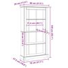 243743 vidaXL 4-Tier Bookcase Mexican Pine Corona Range 81x29x150 cm