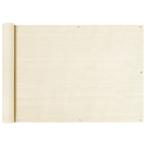 vidaXL Балконна Ширма Кремовий 75x400 см ПВЩ