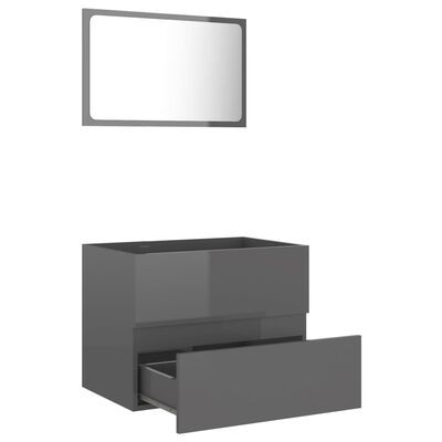 vidaXL Комплект Меблів для Ванної Кімнати 2 Од. Сірий ДСП