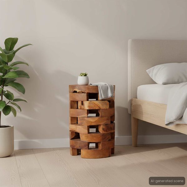 vidaXL Приліжкова тумбочка 30x30x45 см Масив тикового дерева