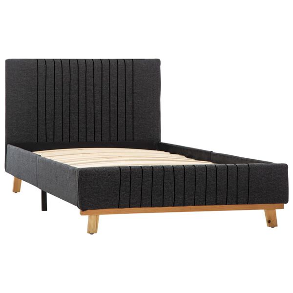 vidaXL Каркас ліжка Темно-сірий 90x200 см Тканина