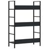 288218 vidaXL 3-Layer Book Shelf Black 60x27,6x90,5 cm Chipboard
