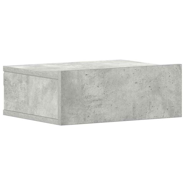 800314 vidaXL Floating Nightstand Concrete Grey 40x30x15 cm Chipboard