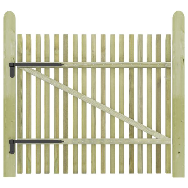45140 vidaXL Picket Garden Gate Impregnated Pinewood 100x100 cm