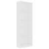 vidaXL 5-Рівнева книжкова шафа Білий 60x24x175 см ДСП