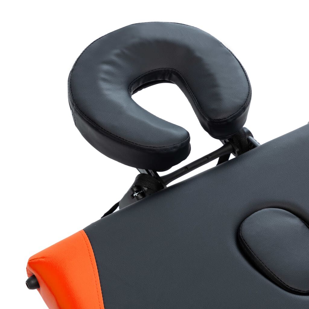 110235 vidaXL 3-Zone Foldable Massage Table Aluminium Black and Orange