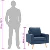 vidaXL Крісло з підлокітниками Синій Тканина