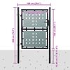 vidaXL Одностулкові ворота для огорожі Чорний 100х200 см
