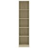 800849 vidaXL 5-Tier Book Cabinet Sonoma Oak 40x24x175 cm Chipboard