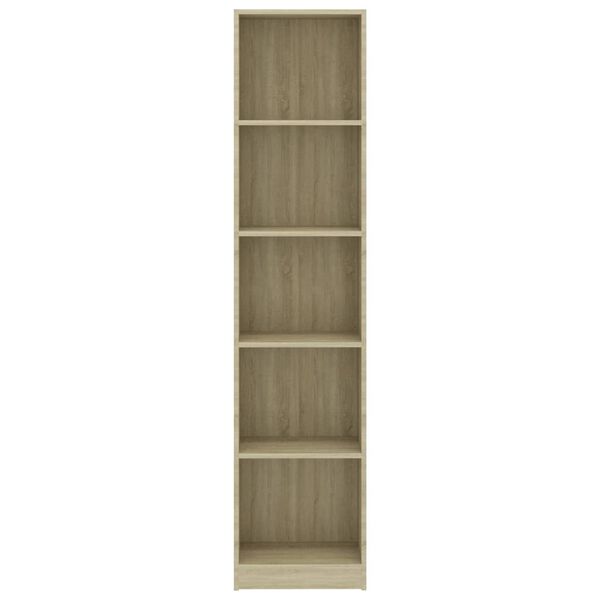 800849 vidaXL 5-Tier Book Cabinet Sonoma Oak 40x24x175 cm Chipboard