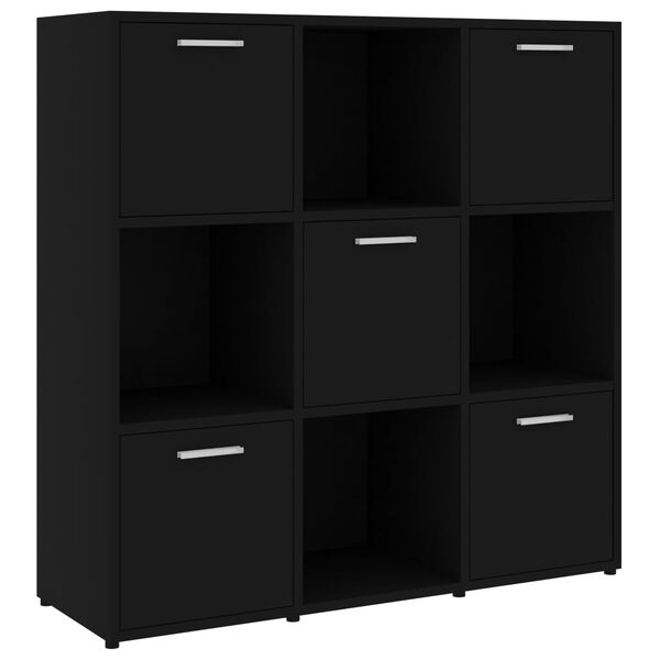 vidaXL Книжкова шафа Чорний 90x30x90 см ДСП