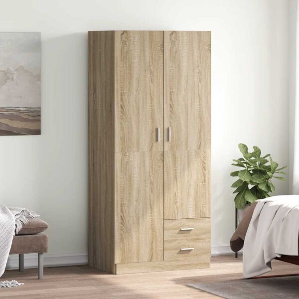 800642 vidaXL Wardrobe Sonoma Oak 80x52x180 cm Chipboard