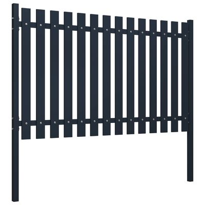 146471 vidaXL Fence Panel Anthracite 174,5x100 cm Powder-coated Steel