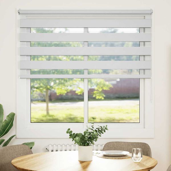 vidaXL Смугаста Рулонна Штора Білий 120х175 см