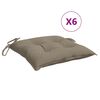 vidaXL Подушки для стільців 6 шт Сіро-коричневий 40x40x7 см Тканина