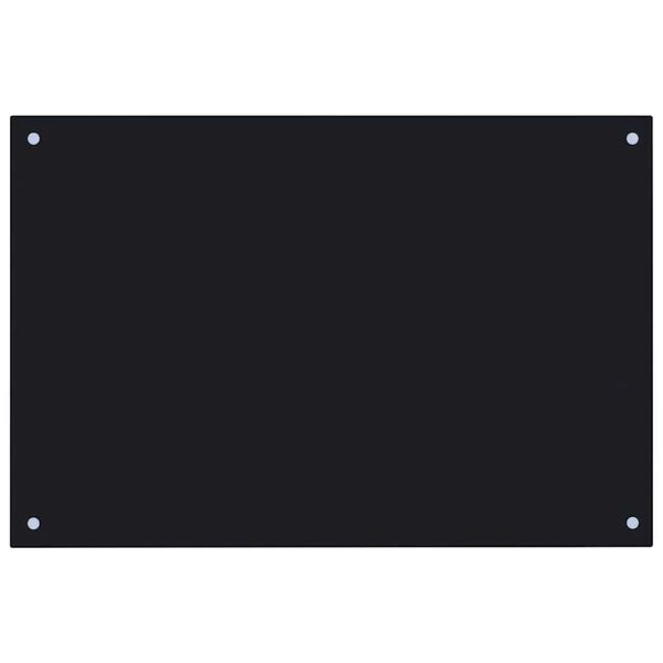 vidaXL Кухонний Фартух Чорний 90x60 см Загартоване Скло