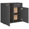 801834 vidaXL Sideboard Grey 80x36x75 cm Chipboard