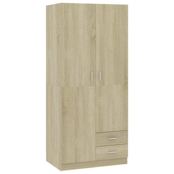 800642 vidaXL Wardrobe Sonoma Oak 80x52x180 cm Chipboard