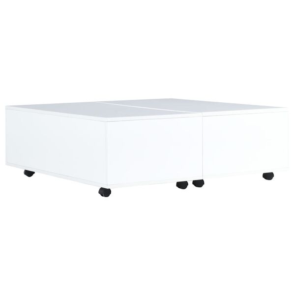 283724 vidaXL Coffee Table High Gloss White 100x100x35 cm