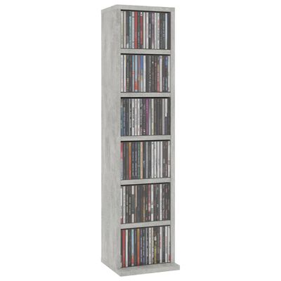 vidaXL Шафа для CD-дисків Сірий бетон 21x20x88 см Деревні пластики