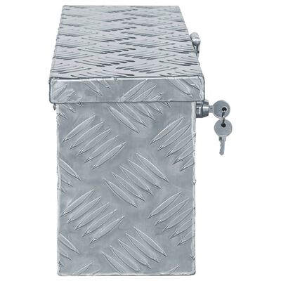 vidaXL Алюмінієвий Ящик Сріблястий 48,5x14x20 см