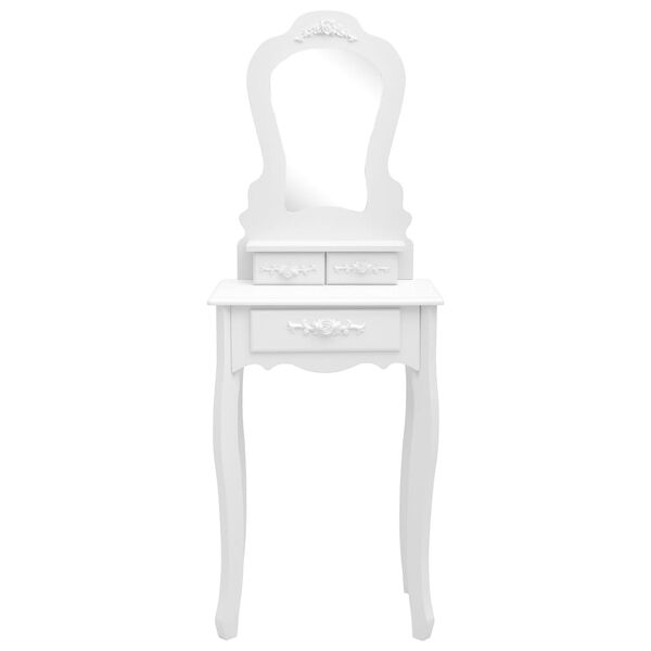 vidaXL Туалетний столик з табуретом Білий 50x59x136см Павловнія