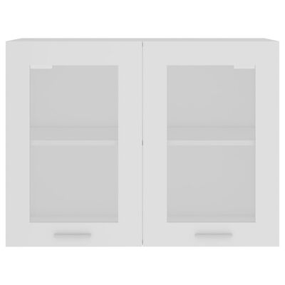 802529 vidaXL Hanging Glass Cabinet White 80x31x60 cm Chipboard
