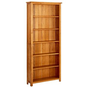 vidaXL 6-Рівнева Книжкова Шафа 80x22,5x180 см Масив Дуба