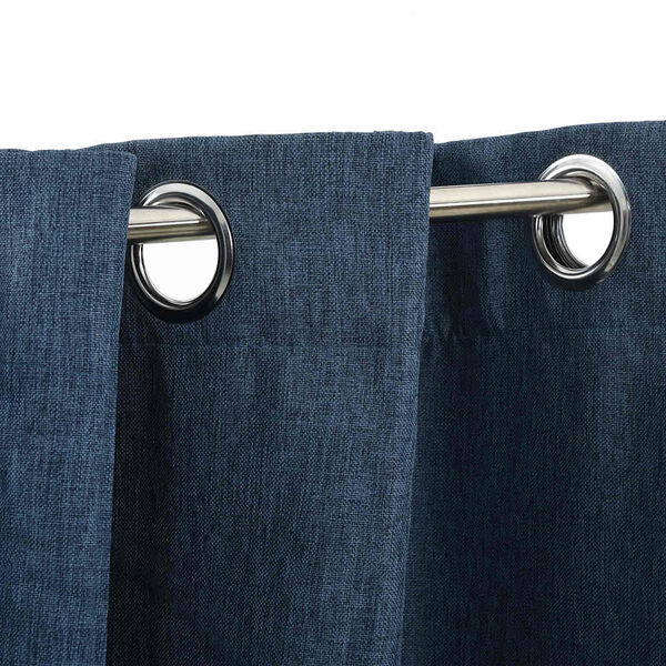 321179 vidaXL Linen-Look Blackout Curtain with Grommets Blue 290x245cm