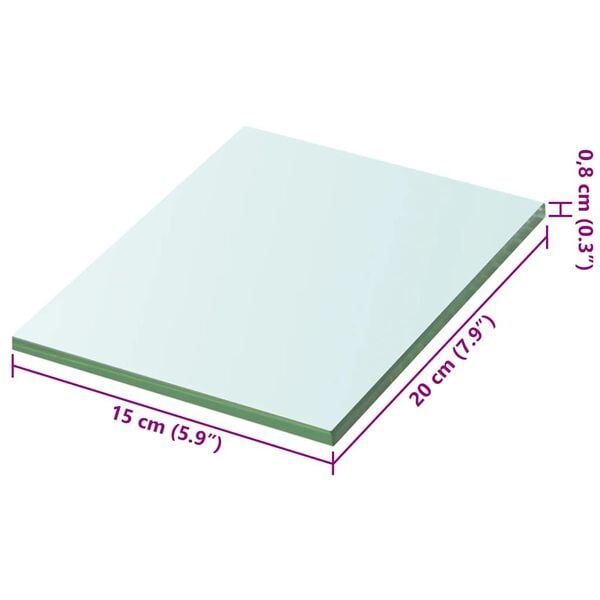 vidaXL Скляна панель для полиці Прозорий 20х15 см