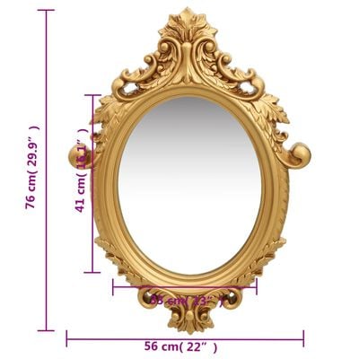 vidaXL Декоративне настінне дзеркало Золотистий 56x76 см