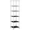 vidaXL 6-рівнева етажерка Чорний 40x40x160 см Загартоване скло