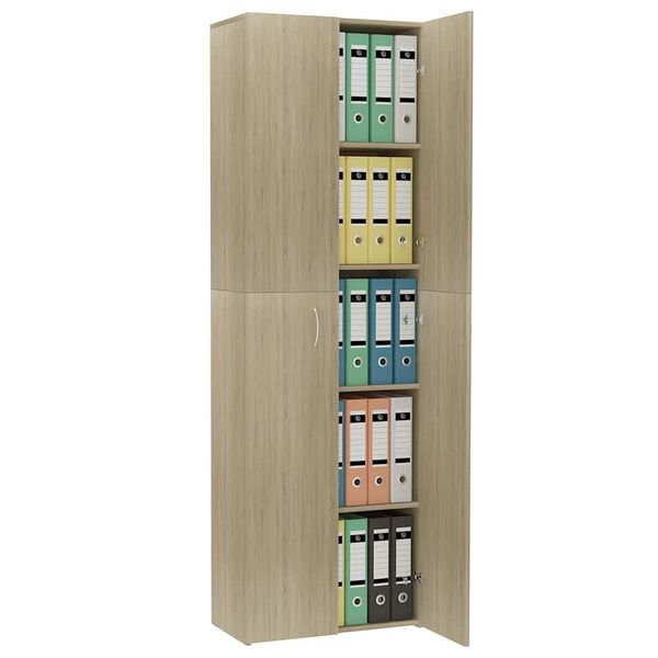 800300 vidaXL Office Cabinet Sonoma Oak 60x32x190 cm Chipboard
