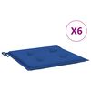vidaXL Подушки для садових стільців 6 шт Синій 50х50х3 см Тканина