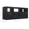 801821 vidaXL TV Cabinet High Gloss Black 120x30x50 cm Chipboard