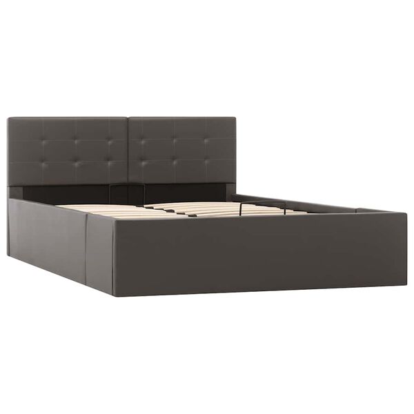 vidaXL Гідравлічний каркас ліжка Сірий 120x200 см Штучна шкіра