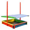 313887 vidaXL Sandbox with Adjustable Roof Fir Wood Multicolour UV50