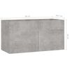 804669 vidaXL Sink Cabinet Concrete Grey 90x38,5x46 cm Chipboard