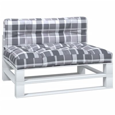 vidaXL Подушки для дивана з піддонів 2 шт Картатий сірий