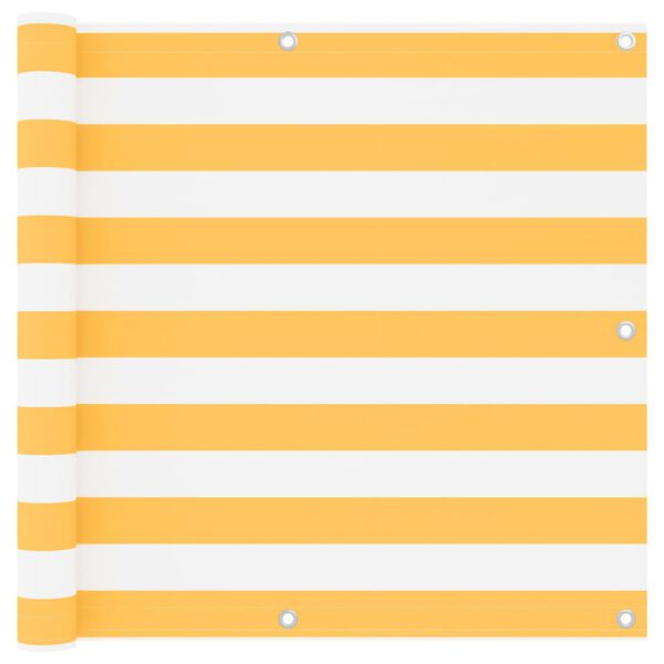 vidaXL Балконна Ширма Білий/Жовтий 90x300 см Тканина Оксфорд