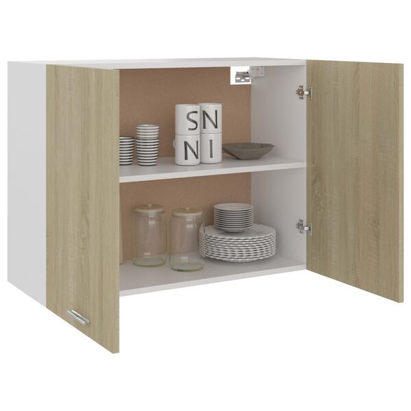 801279 vidaXL Hanging Cabinet Sonoma Oak 80x31x60 cm Chipboard