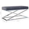 vidaXL Лавка Сірий 97 см Оксамитова Тканина і Нержавіюча Сталь