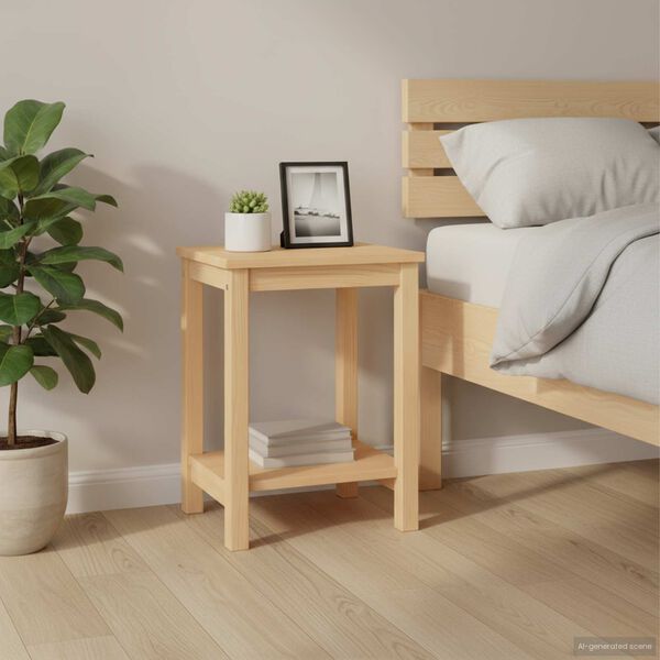 vidaXL Приліжкова тумбочка Світле дерево 35x30x47 см Масив сосни