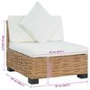 vidaXL Диван без підлокітників з подушками Натуральний Ротанг