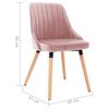 vidaXL Обідні стільці 2 шт Рожевий Оксамит