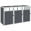 vidaXL Потрійна Огорожа для Сміттєвих Баків Сірий 213x81x121 см Сталь