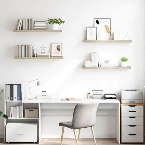 vidaXL Настінні Полиці з Прихованим Кріпленням 4 шт 90x23,5x3,8 см МДФ