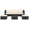 vidaXL Комплект Садових Меблів 4 Од. з Подушками Чорний Поліротанг