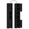 vidaXL Шафа для ванної кімнати Чорний 30x30x183,5 см ДСП