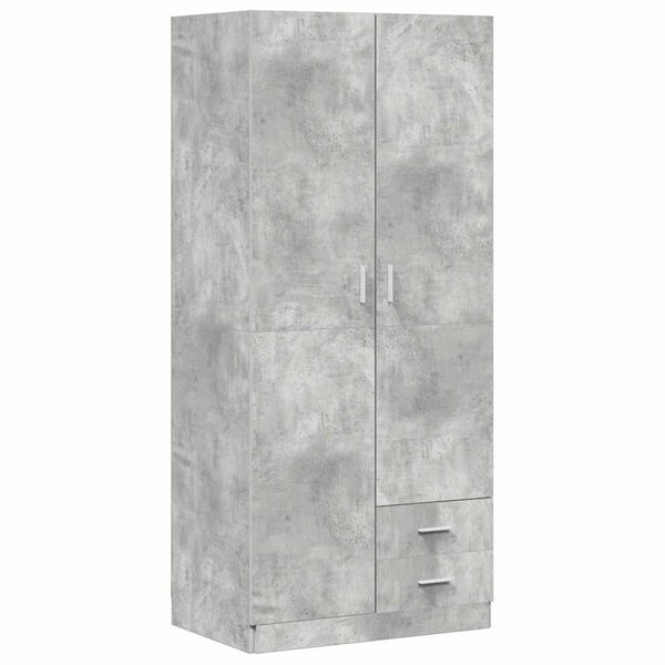 800643 vidaXL Wardrobe Concrete Grey 80x52x180 cm Chipboard